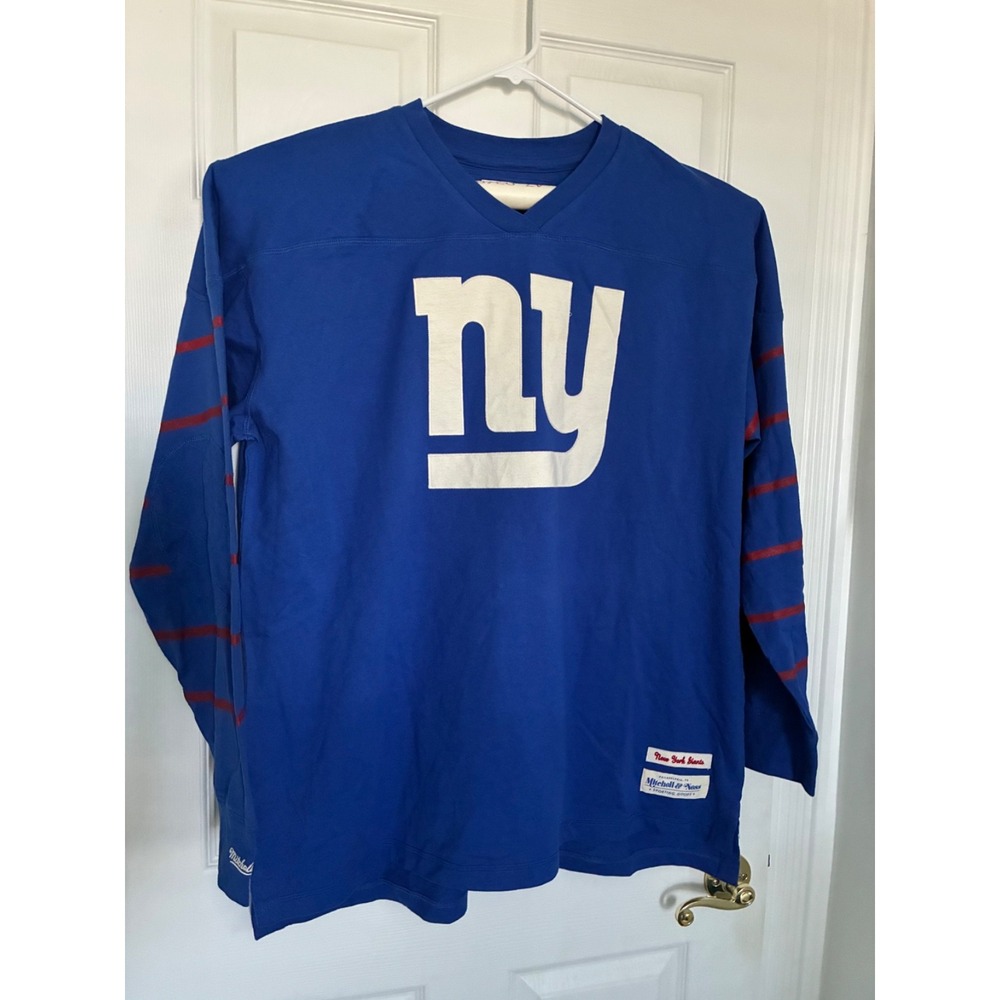 Men's 3XL NWOT Mitchell & Ness NY Giants Long Sleeve Crew Shirt Throwback